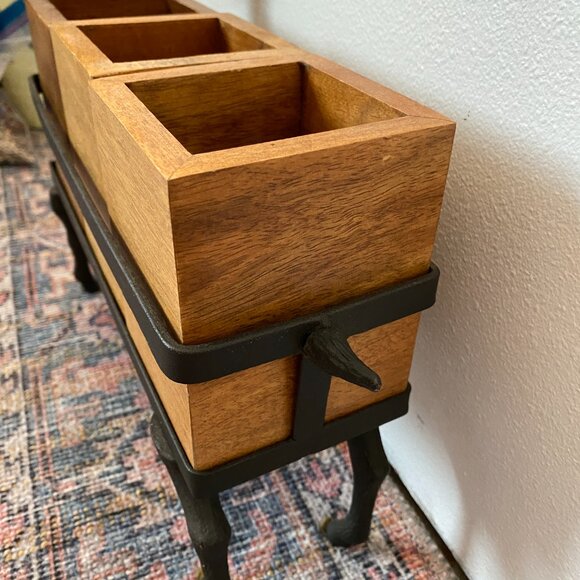 Pottery Barn Reindeer Flatware Tabletop Caddy - Picture 5 of 6